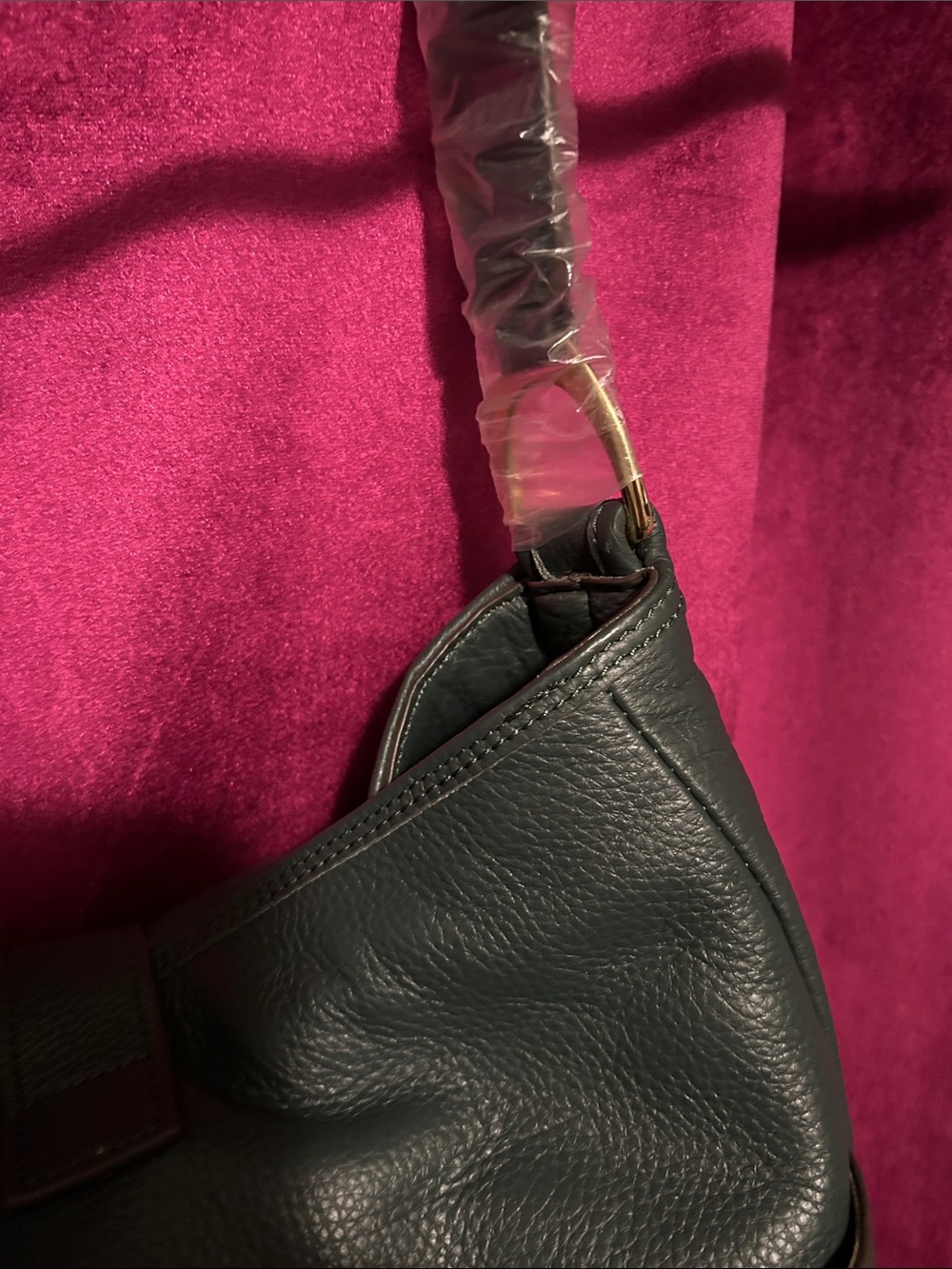 G.I.L.I Fringed Leather Hobo Bag in Dark Green - Picture 7 of 10
